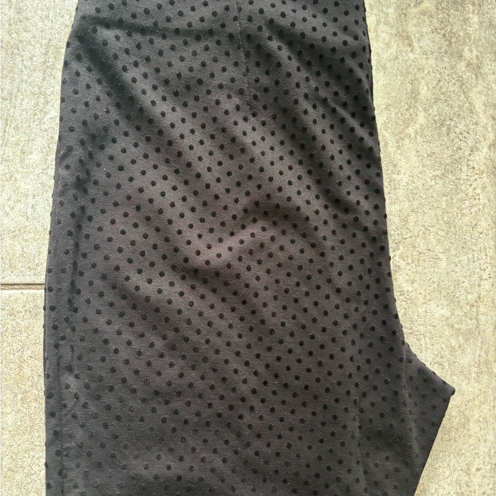 Maison Jules Black Velvet Polkadot Textured Women’s Officewear